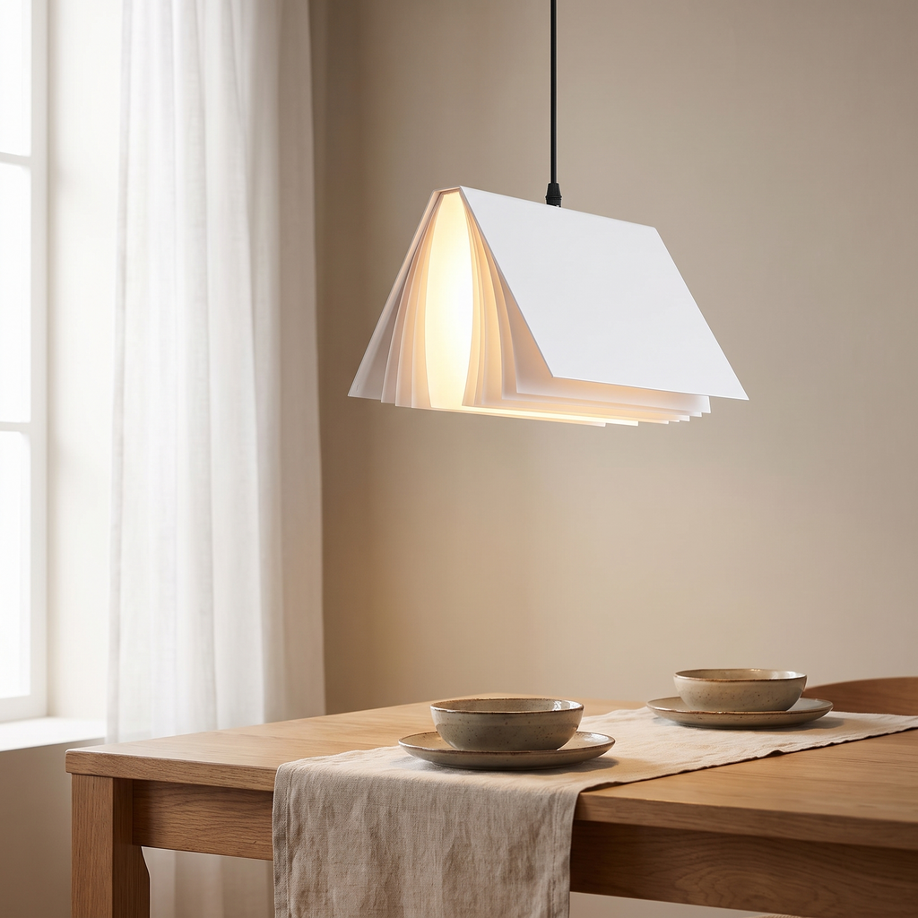 Book Pendant Light White